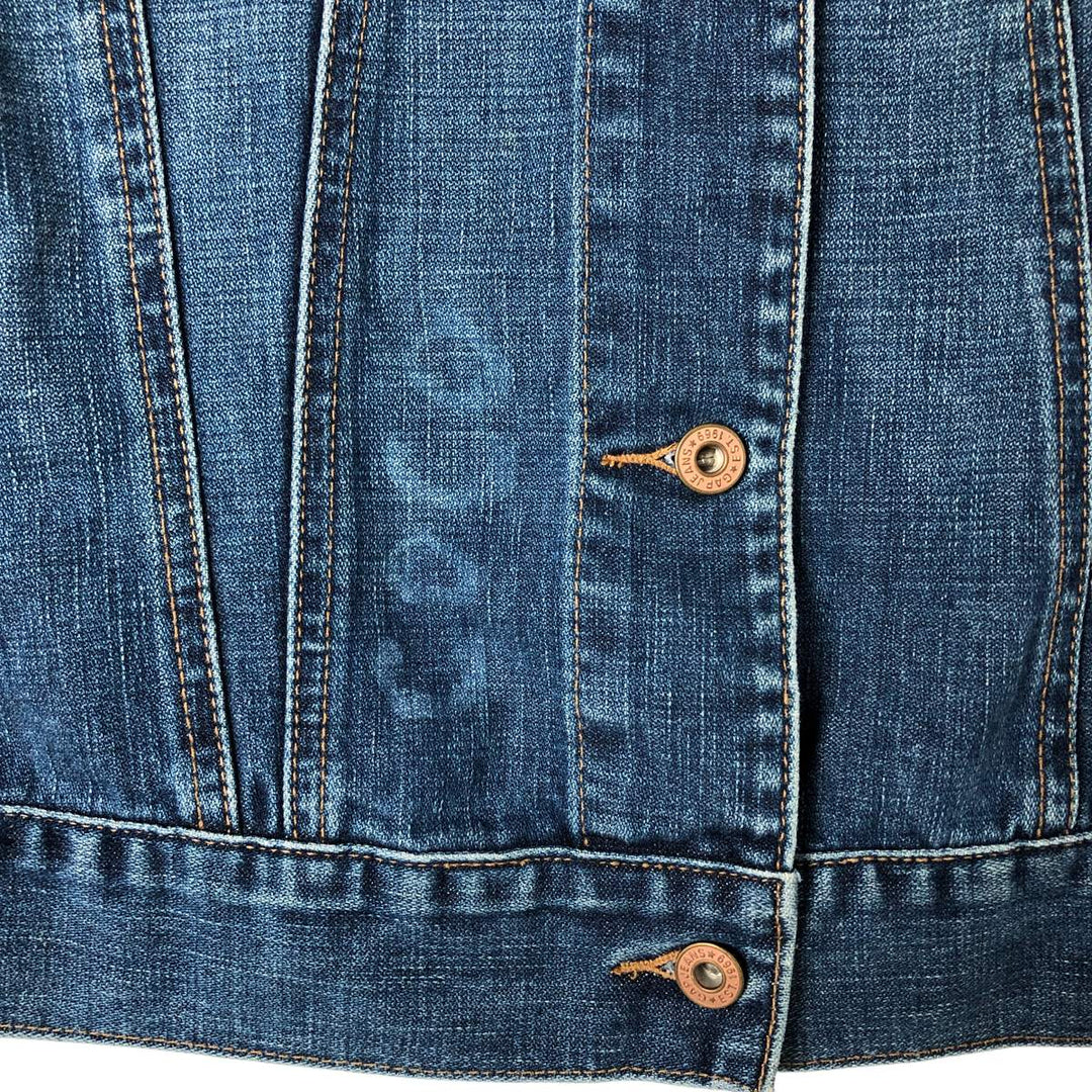 90'S GAP Old Gap open front collared cut off denim vest women's size L vintage cotton blue type Vintage Second Hand