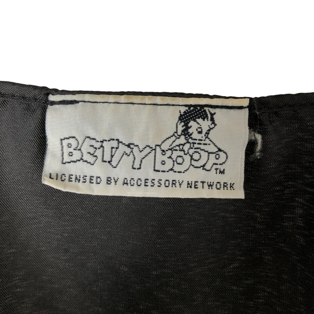 90'S BETTY BOOP all-over print front-opening vest, women's size L, vintage polyester black type Vintage Second Hand