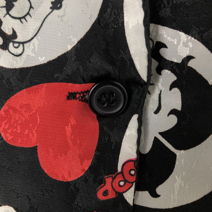 90'S BETTY BOOP all-over print front-opening vest, women's size L, vintage polyester black type Vintage Second Hand