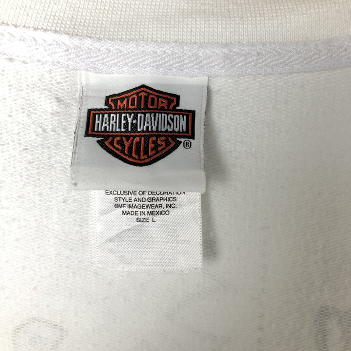 Harley-Davidson Eagle Pattern Full Zip Sweatshirt, Women's Size L cotton white type Vintage Second Hand