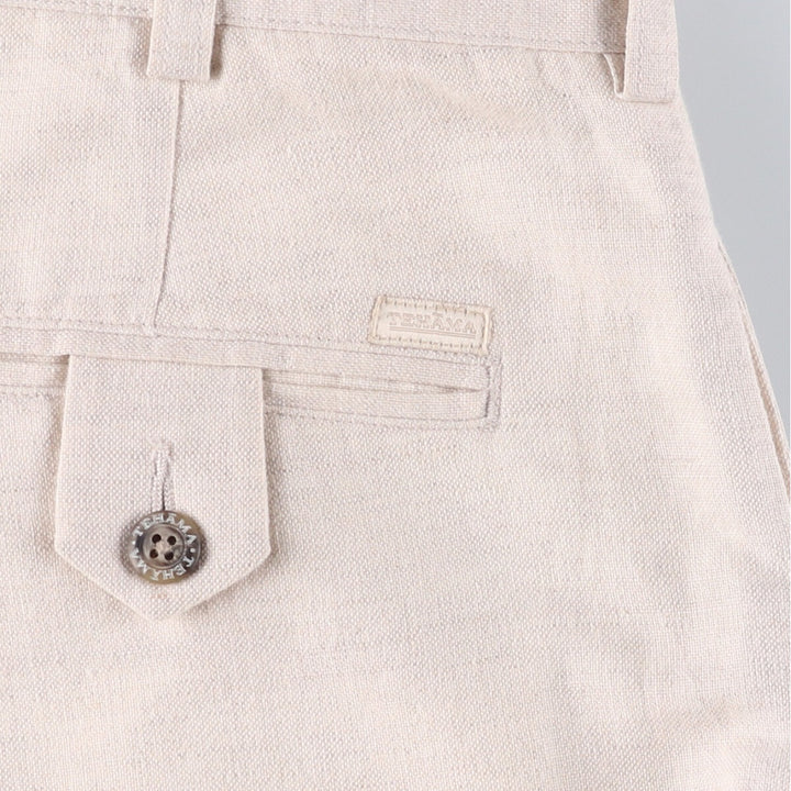 TEHAMA Two-pleat linen x cotton pants slacks for men, equivalent to w35 linen Beige type Vintage Second Hand