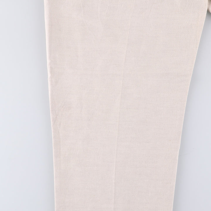 TEHAMA Two-pleat linen x cotton pants slacks for men, equivalent to w35 linen Beige type Vintage Second Hand