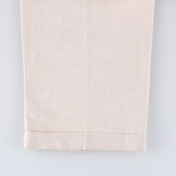 TEHAMA Two-pleat linen x cotton pants slacks for men, equivalent to w35 linen Beige type Vintage Second Hand