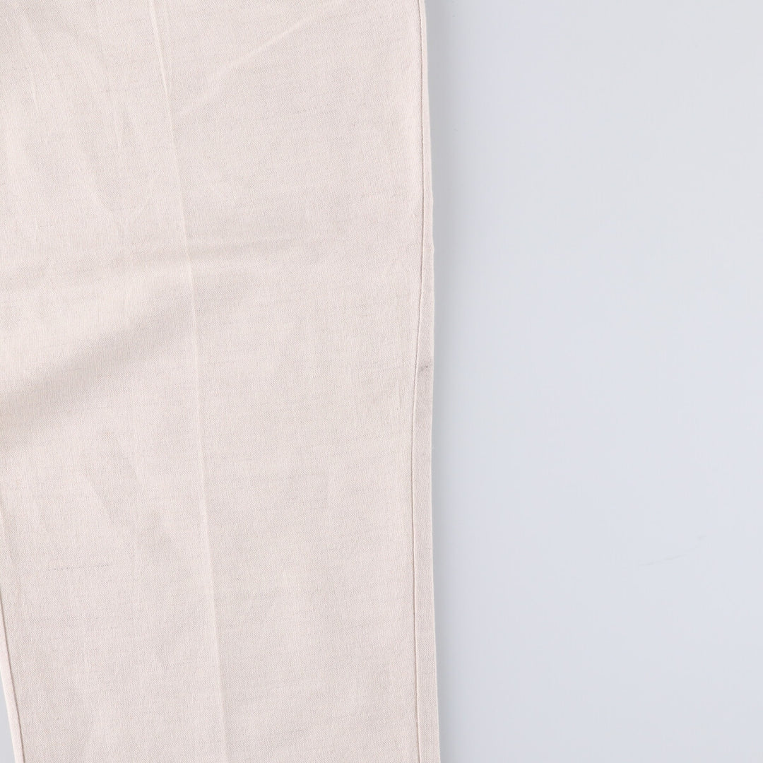 TEHAMA Two-pleat linen x cotton pants slacks for men, equivalent to w35 linen Beige type Vintage Second Hand