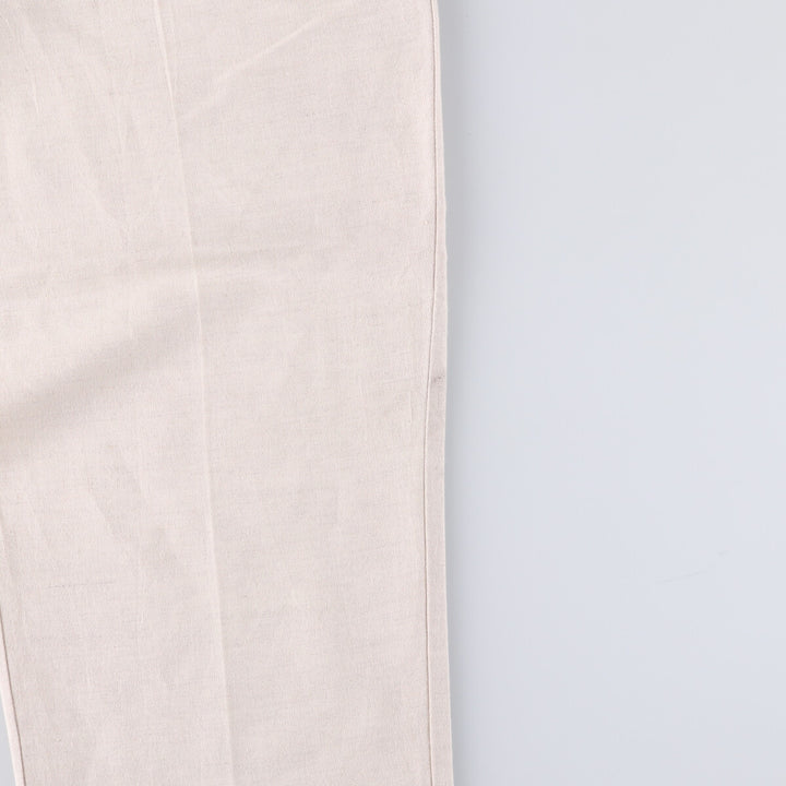 TEHAMA Two-pleat linen x cotton pants slacks for men, equivalent to w35 linen Beige type Vintage Second Hand