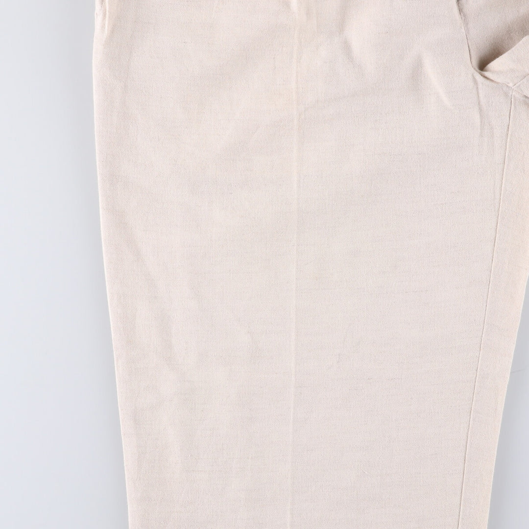 TEHAMA Two-pleat linen x cotton pants slacks for men, equivalent to w35 linen Beige type Vintage Second Hand