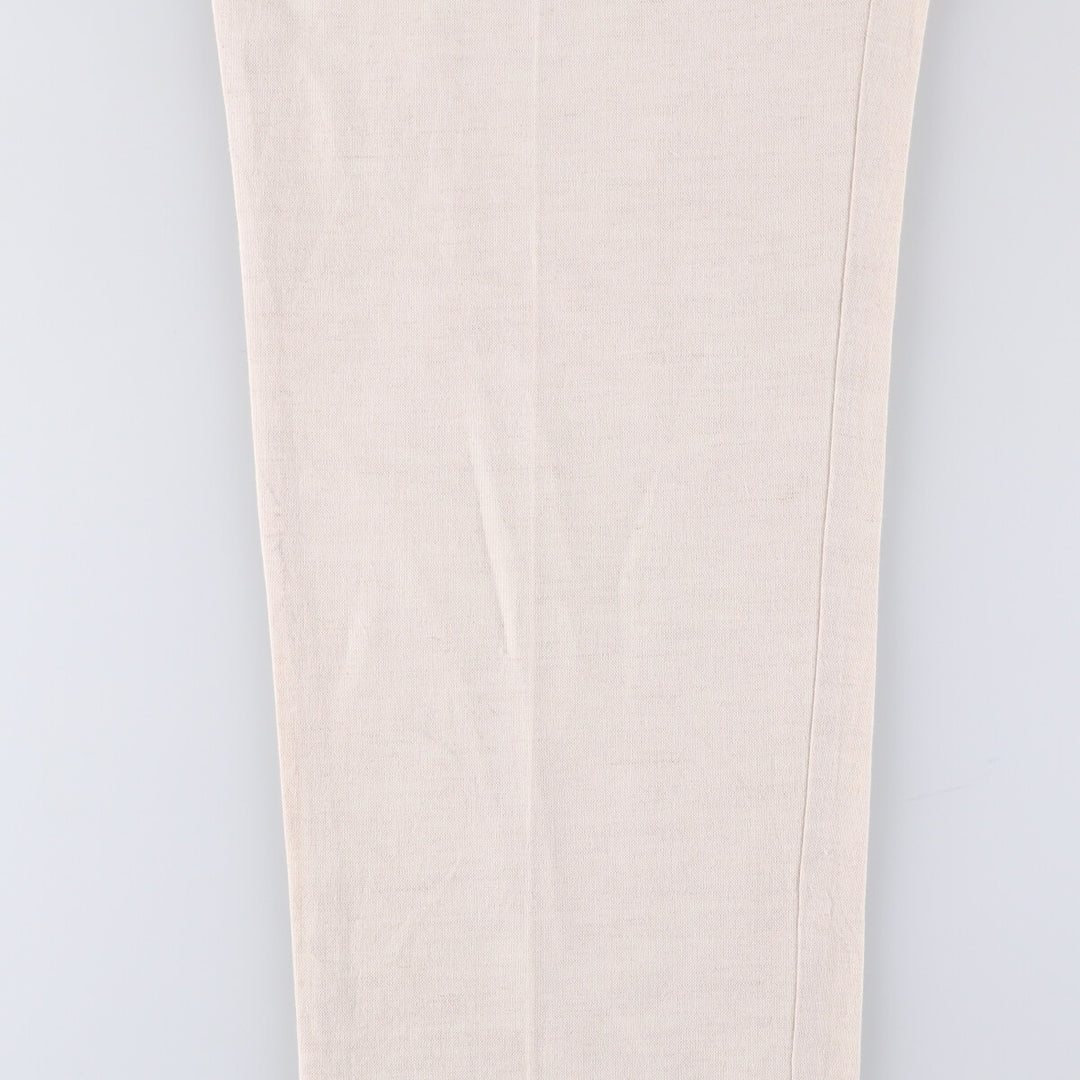 TEHAMA Two-pleat linen x cotton pants slacks for men, equivalent to w35 linen Beige type Vintage Second Hand