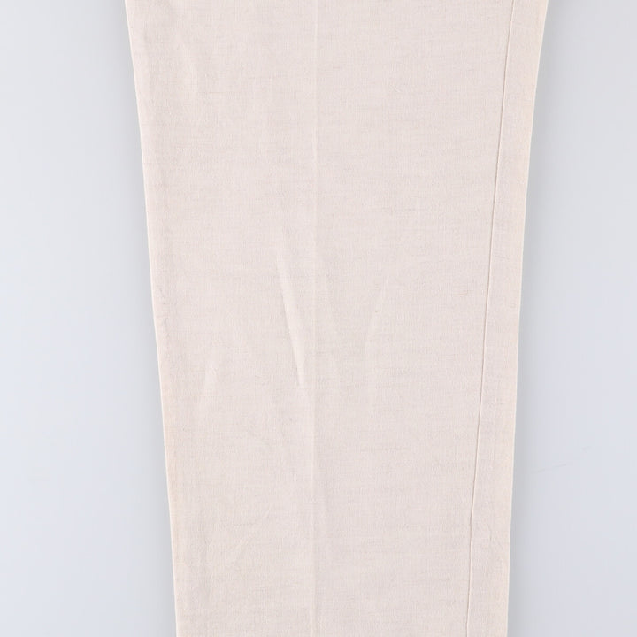 TEHAMA Two-pleat linen x cotton pants slacks for men, equivalent to w35 linen Beige type Vintage Second Hand