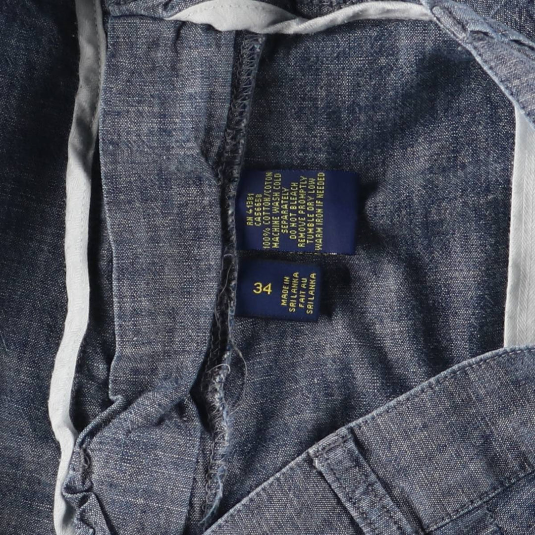 Ralph Lauren POLO RALPH LAUREN Cotton Shorts Half Pants Men's W35 equivalent cotton blue type Vintage Second Hand