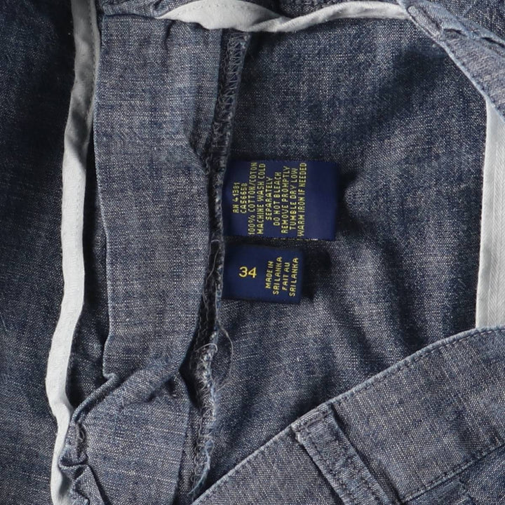 Ralph Lauren POLO RALPH LAUREN Cotton Shorts Half Pants Men's W35 equivalent cotton blue type Vintage Second Hand