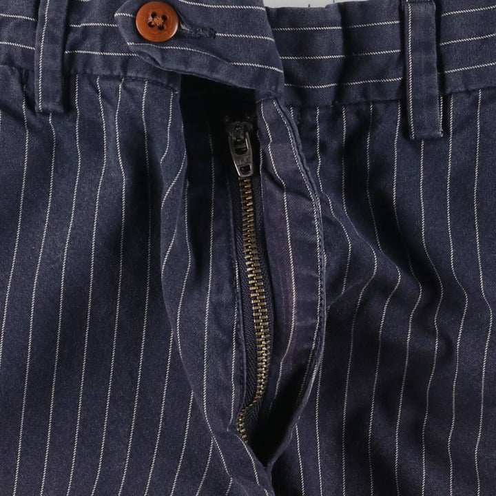 Ralph Lauren POLO by Ralph Lauren Stripe Pattern Cotton Shorts, Half Pants, Men's, W34 equivalent cotton navy blue type Vintage Second Hand