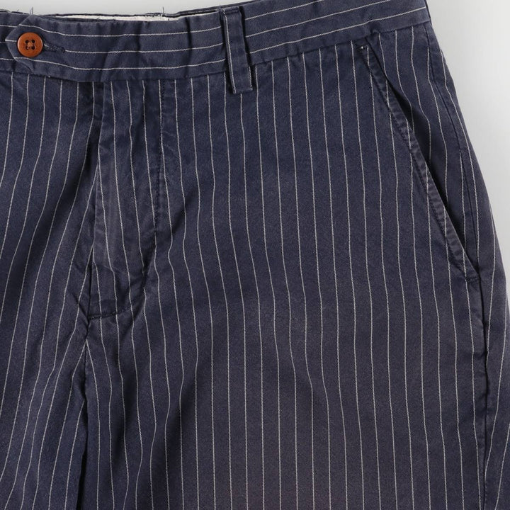Ralph Lauren POLO by Ralph Lauren Stripe Pattern Cotton Shorts, Half Pants, Men's, W34 equivalent cotton navy blue type Vintage Second Hand