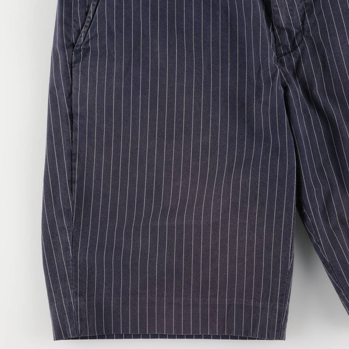 Ralph Lauren POLO by Ralph Lauren Stripe Pattern Cotton Shorts, Half Pants, Men's, W34 equivalent cotton navy blue type Vintage Second Hand