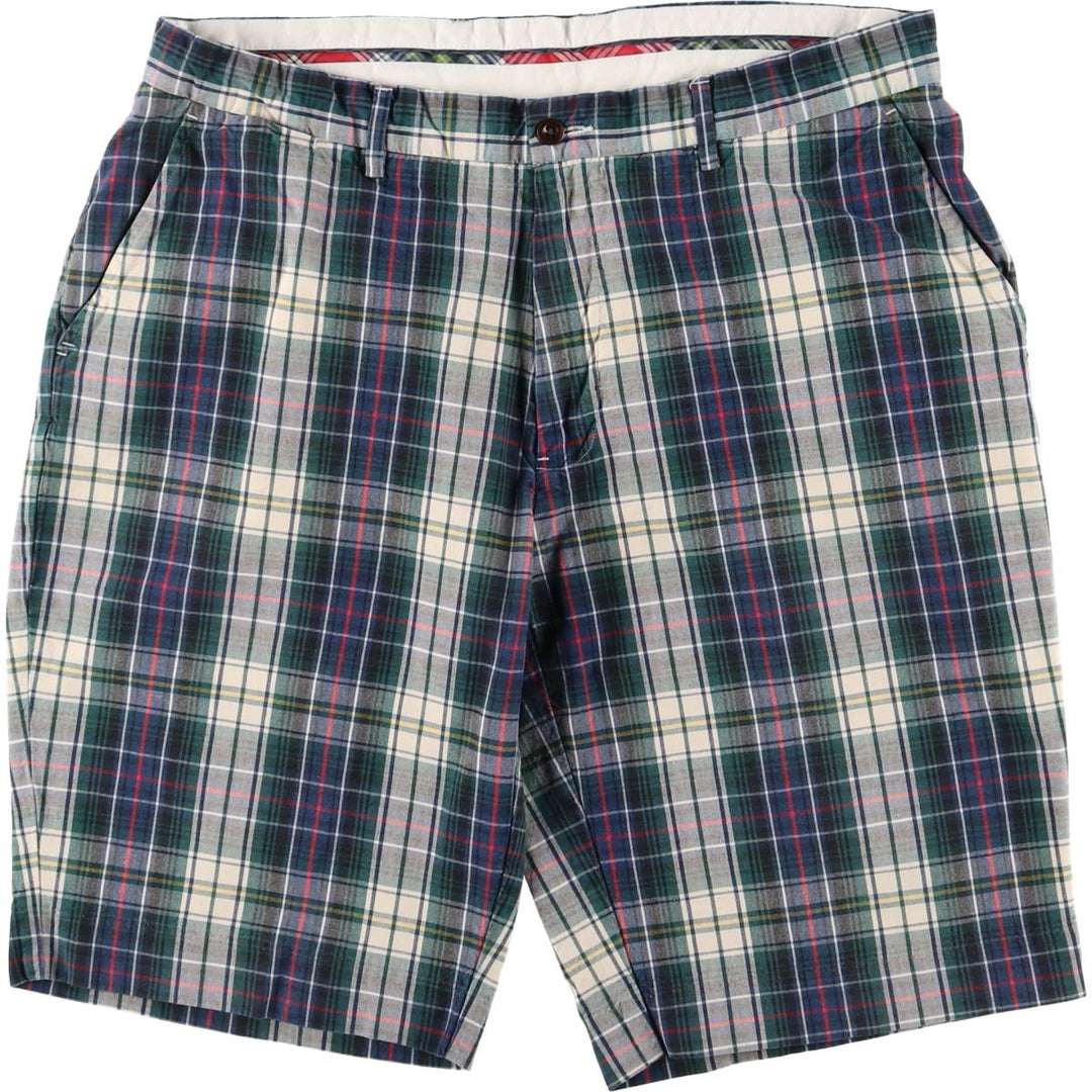 Ralph Lauren POLO by Ralph Lauren Madras Check Cotton Shorts, Half Pants, Men's, W37 equivalent cotton blue type Vintage Second Hand