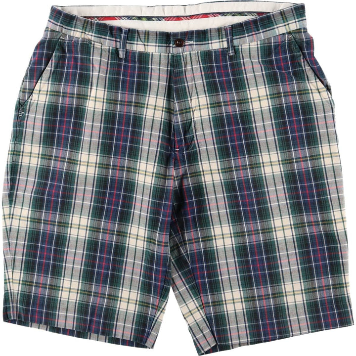 Ralph Lauren POLO by Ralph Lauren Madras Check Cotton Shorts, Half Pants, Men's, W37 equivalent cotton blue type Vintage Second Hand