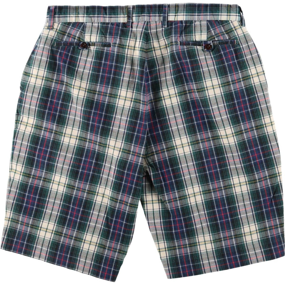 Ralph Lauren POLO by Ralph Lauren Madras Check Cotton Shorts, Half Pants, Men's, W37 equivalent cotton blue type Vintage Second Hand