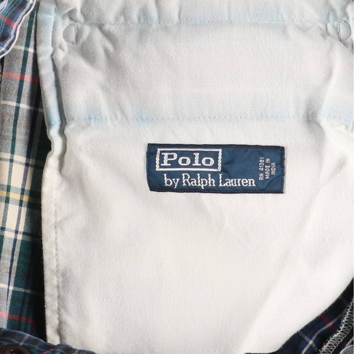 Ralph Lauren POLO by Ralph Lauren Madras Check Cotton Shorts, Half Pants, Men's, W37 equivalent cotton blue type Vintage Second Hand