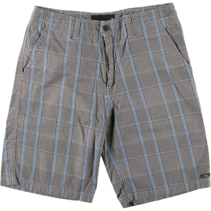 Oakley Check Pattern Cotton Shorts, Half Pants, Men's, W36 equivalent cotton gray type Vintage Second Hand