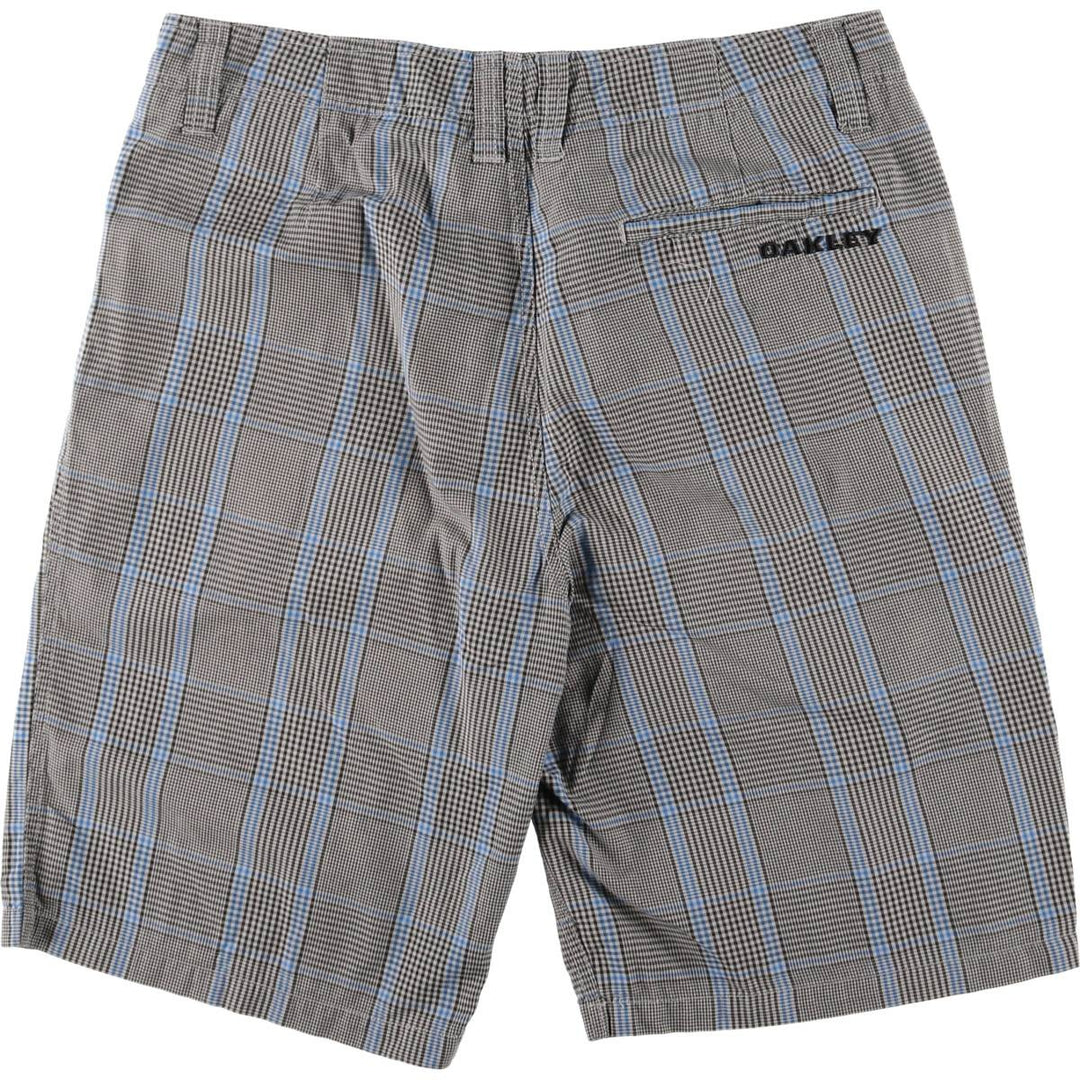 Oakley Check Pattern Cotton Shorts, Half Pants, Men's, W36 equivalent cotton gray type Vintage Second Hand