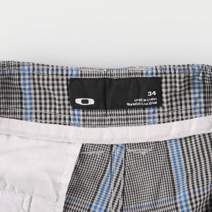 Oakley Check Pattern Cotton Shorts, Half Pants, Men's, W36 equivalent cotton gray type Vintage Second Hand