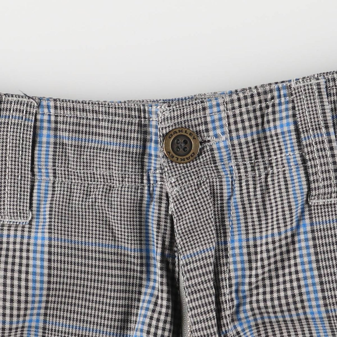 Oakley Check Pattern Cotton Shorts, Half Pants, Men's, W36 equivalent cotton gray type Vintage Second Hand