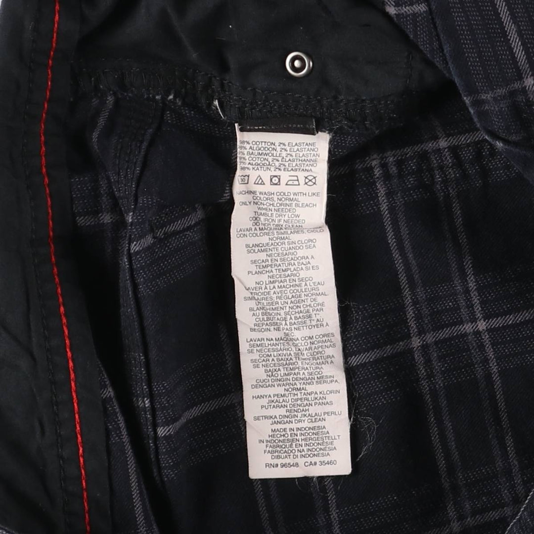 Oakley OAKLEY OAKLEY SLIM FIT Check Pattern Cotton Shorts Short Pants Men's W32 equivalent cotton black type Vintage Second Hand