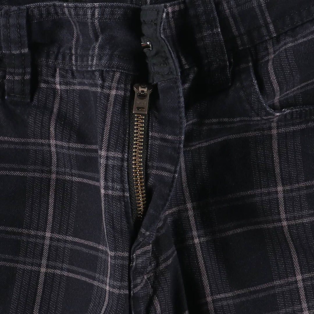 Oakley OAKLEY OAKLEY SLIM FIT Check Pattern Cotton Shorts Short Pants Men's W32 equivalent cotton black type Vintage Second Hand