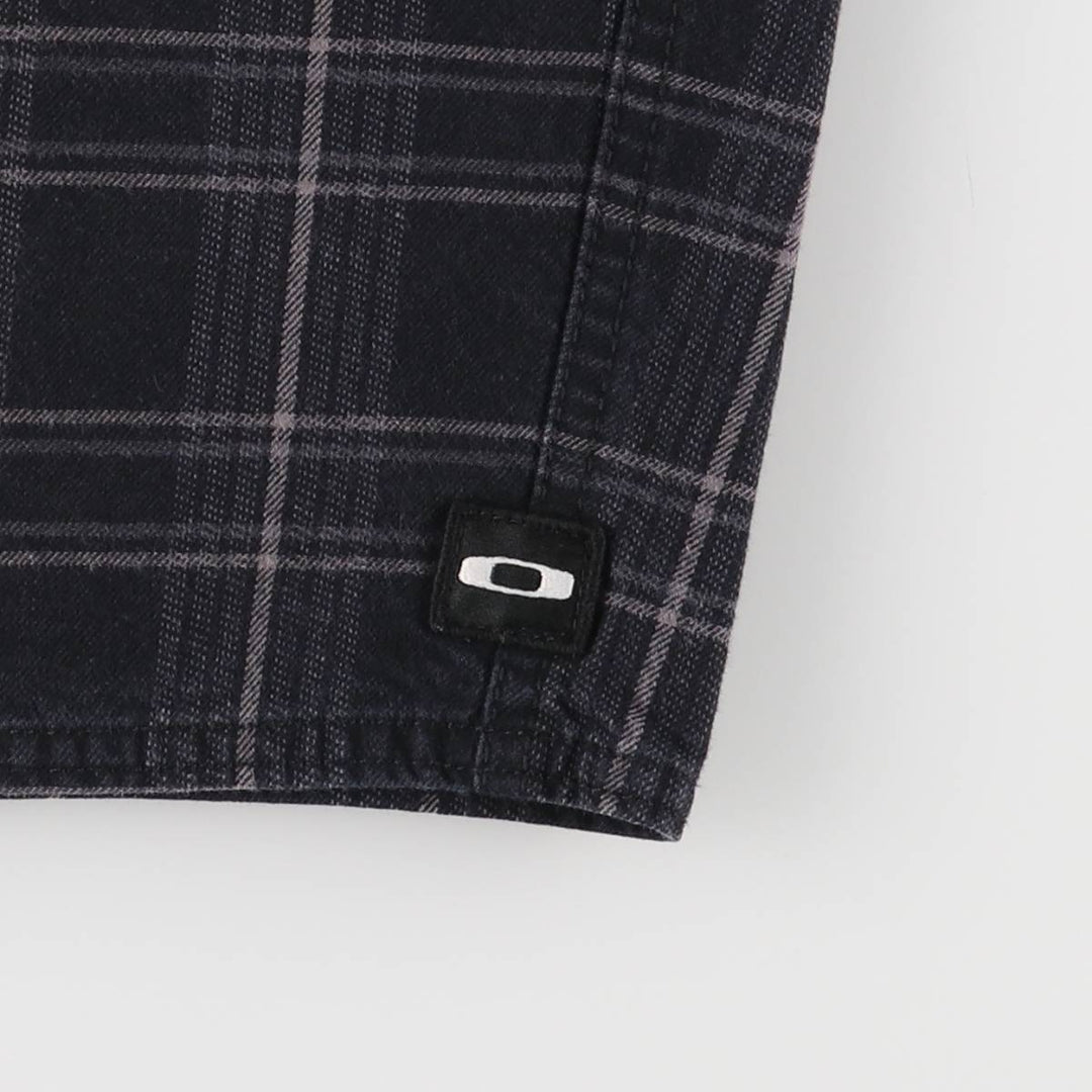 Oakley OAKLEY OAKLEY SLIM FIT Check Pattern Cotton Shorts Short Pants Men's W32 equivalent cotton black type Vintage Second Hand