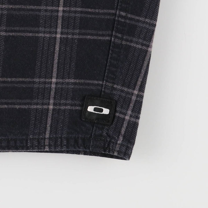 Oakley OAKLEY OAKLEY SLIM FIT Check Pattern Cotton Shorts Short Pants Men's W32 equivalent cotton black type Vintage Second Hand