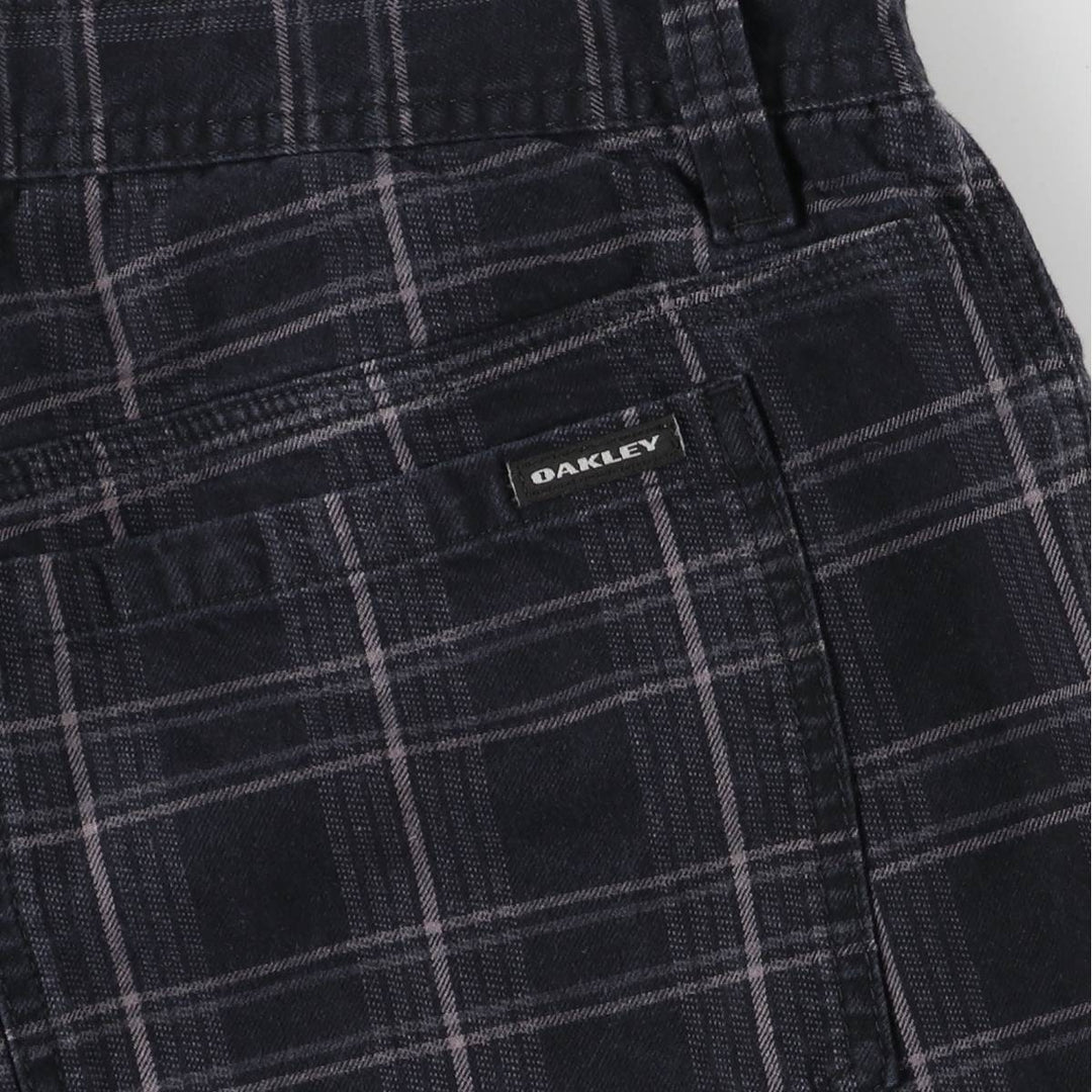Oakley OAKLEY OAKLEY SLIM FIT Check Pattern Cotton Shorts Short Pants Men's W32 equivalent cotton black type Vintage Second Hand