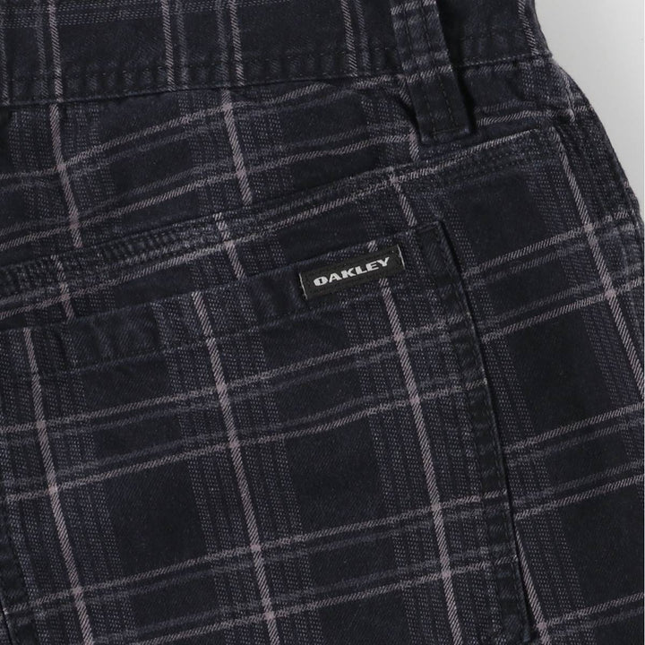 Oakley OAKLEY OAKLEY SLIM FIT Check Pattern Cotton Shorts Short Pants Men's W32 equivalent cotton black type Vintage Second Hand