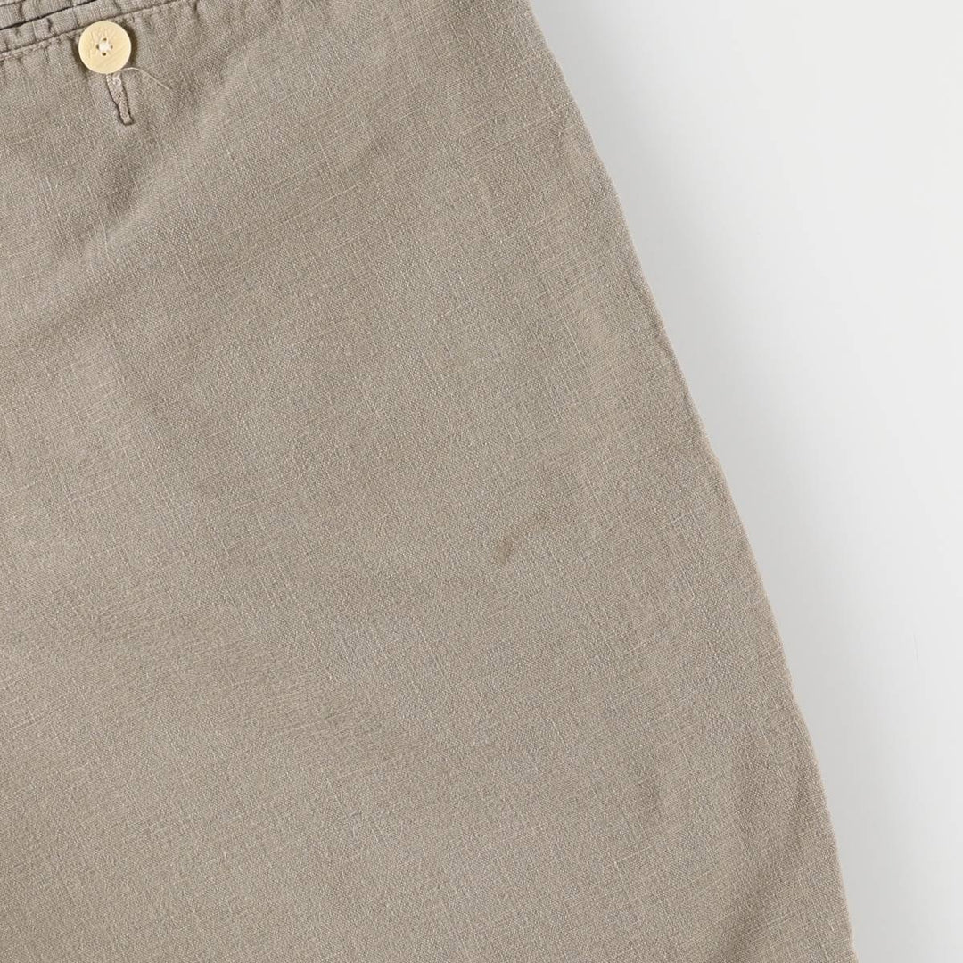 90'S Timberland WEATHERGEAR Two-pleat Linen Shorts, Men's, W34 equivalent, Vintage linen Beige type Vintage Second Hand