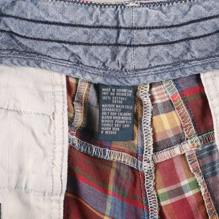 POLO by Ralph Lauren Check Pattern Patchwork Cotton Shorts Short Pants Men's W37 cotton red type reddish brown Vintage Second Hand
