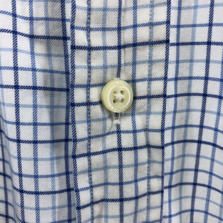 Ralph Lauren long sleeve button down check shirt, men's XXL size cotton blue type Vintage Second Hand