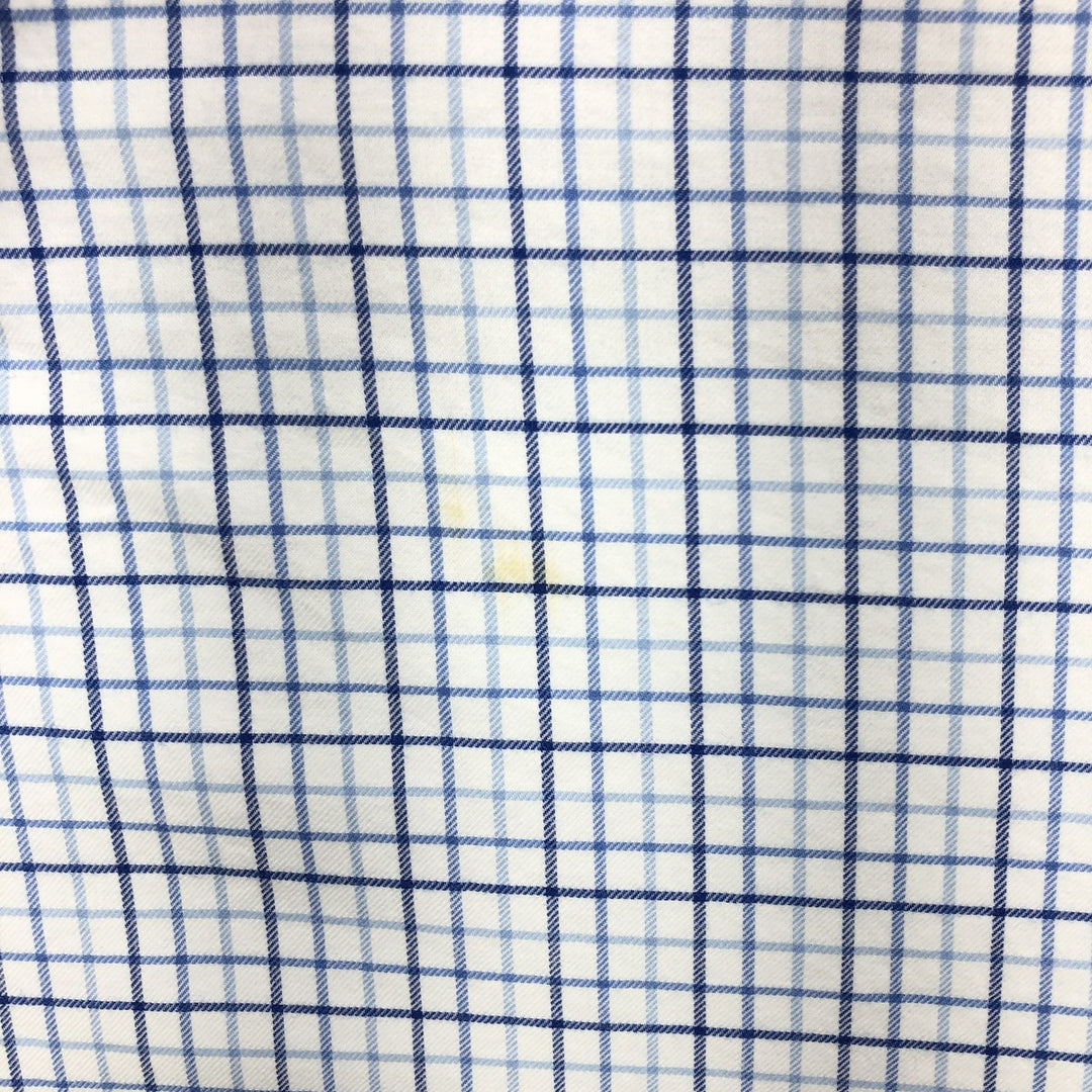 Ralph Lauren long sleeve button down check shirt, men's XXL size cotton blue type Vintage Second Hand
