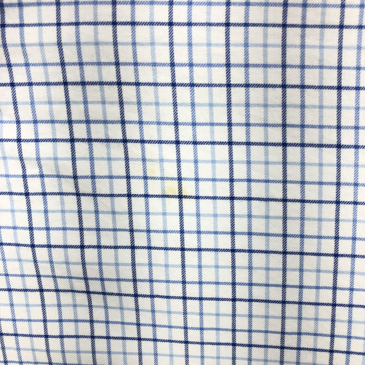 Ralph Lauren long sleeve button down check shirt, men's XXL size cotton blue type Vintage Second Hand