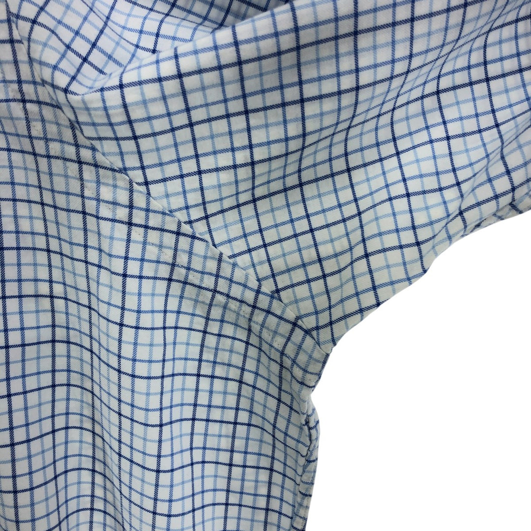 Ralph Lauren long sleeve button down check shirt, men's XXL size cotton blue type Vintage Second Hand