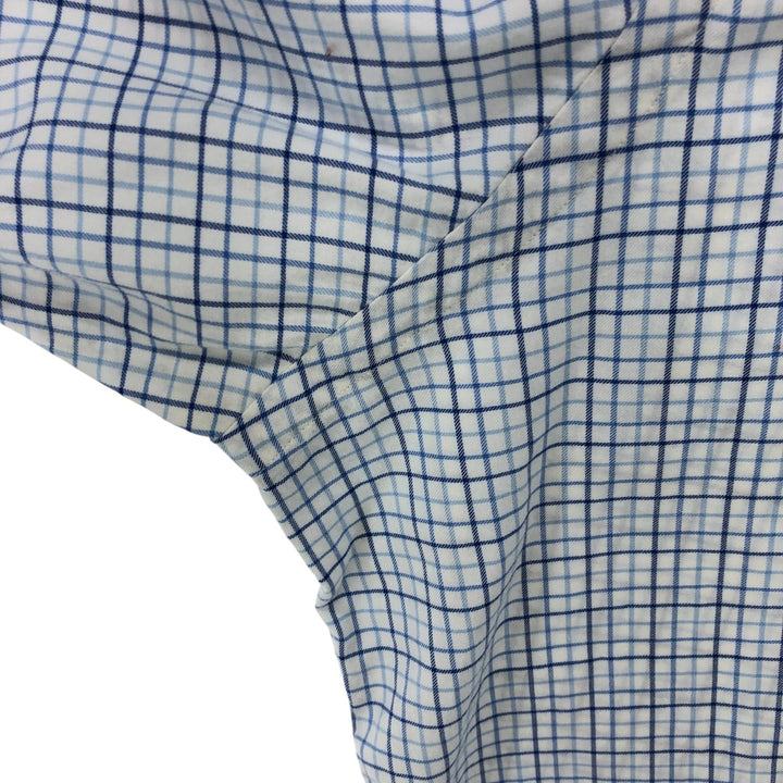Ralph Lauren long sleeve button down check shirt, men's XXL size cotton blue type Vintage Second Hand