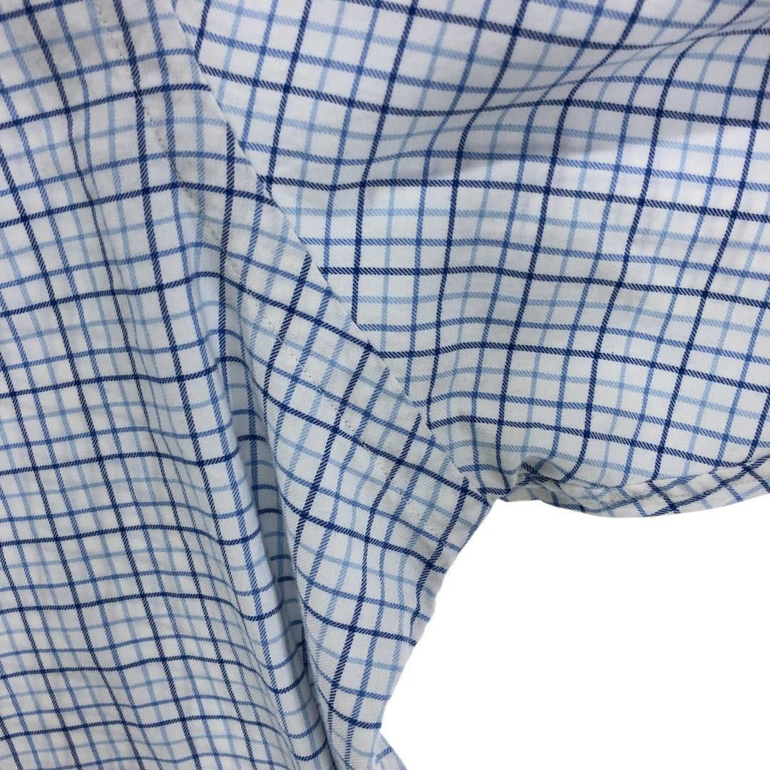 Ralph Lauren long sleeve button down check shirt, men's XXL size cotton blue type Vintage Second Hand