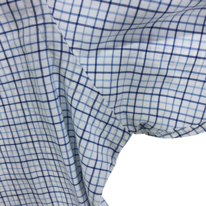 Ralph Lauren long sleeve button down check shirt, men's XXL size cotton blue type Vintage Second Hand