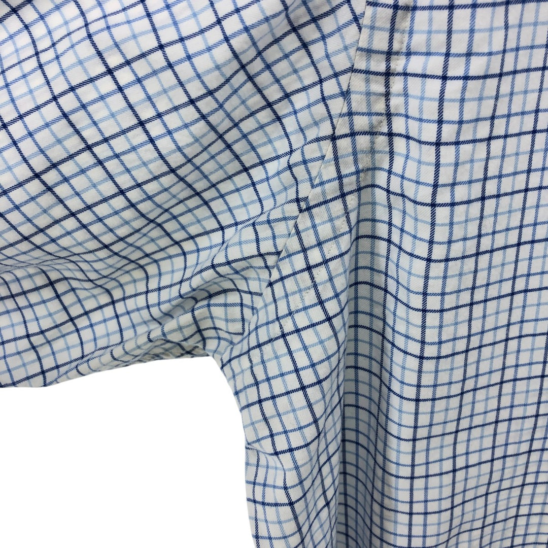 Ralph Lauren long sleeve button down check shirt, men's XXL size cotton blue type Vintage Second Hand