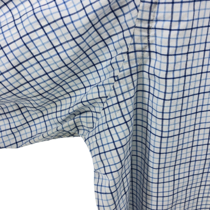 Ralph Lauren long sleeve button down check shirt, men's XXL size cotton blue type Vintage Second Hand