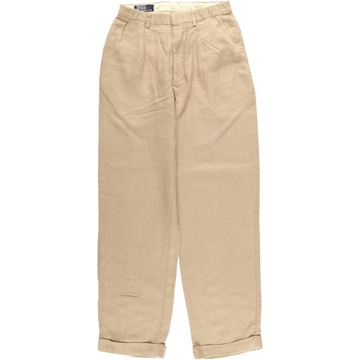Ralph Lauren POLO by Ralph Lauren linen pants, women's size L (w28) linen Beige type Vintage Second Hand