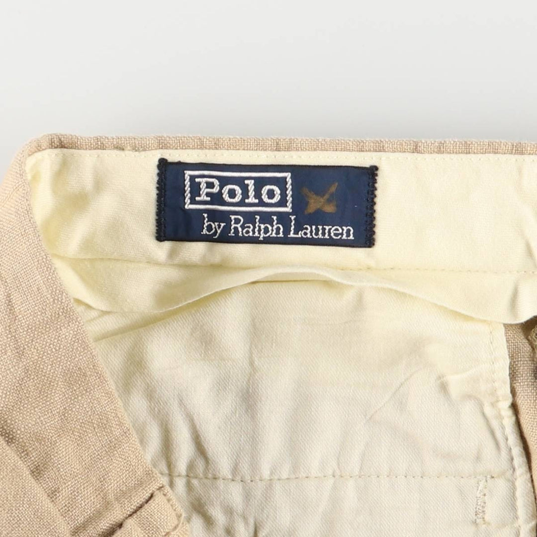 Ralph Lauren POLO by Ralph Lauren linen pants, women's size L (w28) linen Beige type Vintage Second Hand