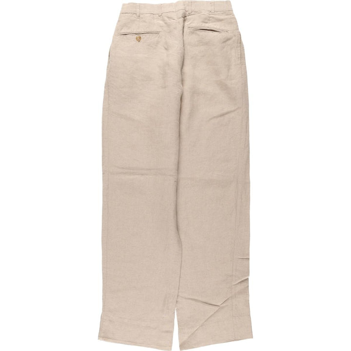 Brooks Brothers Two-pleat linen pants, made in the USA, women's size L (w28) linen Beige type Vintage Second Hand