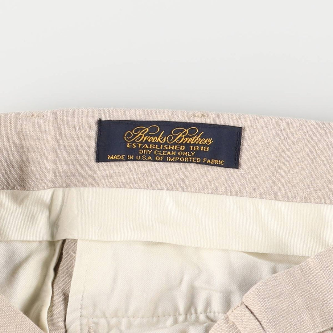Brooks Brothers Two-pleat linen pants, made in the USA, women's size L (w28) linen Beige type Vintage Second Hand