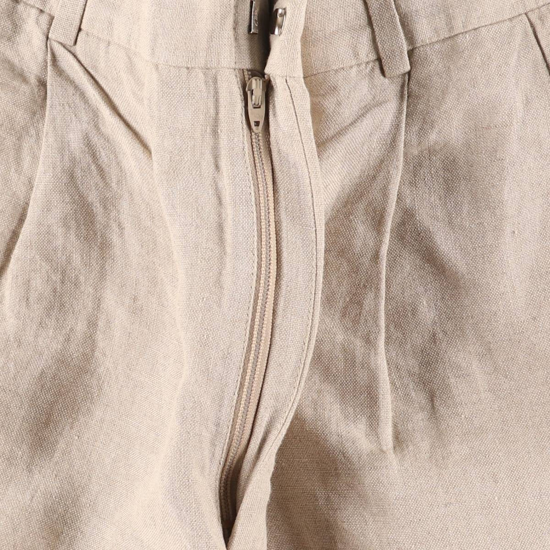 Brooks Brothers Two-pleat linen pants, made in the USA, women's size L (w28) linen Beige type Vintage Second Hand