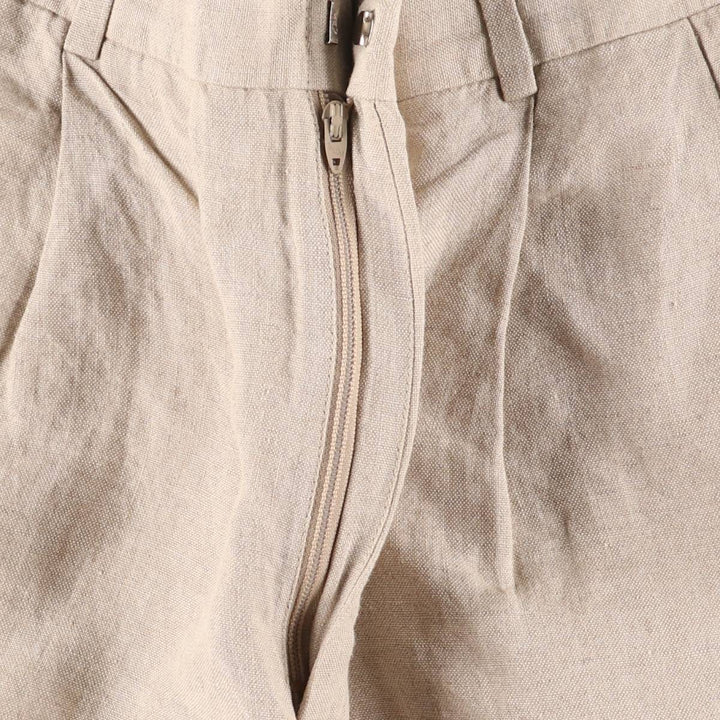 Brooks Brothers Two-pleat linen pants, made in the USA, women's size L (w28) linen Beige type Vintage Second Hand