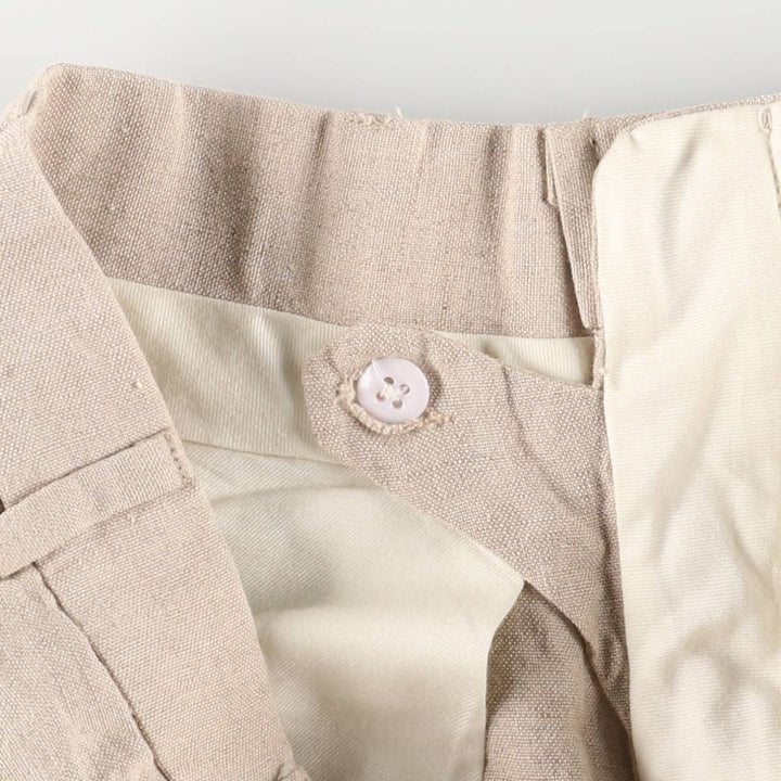 Brooks Brothers Two-pleat linen pants, made in the USA, women's size L (w28) linen Beige type Vintage Second Hand