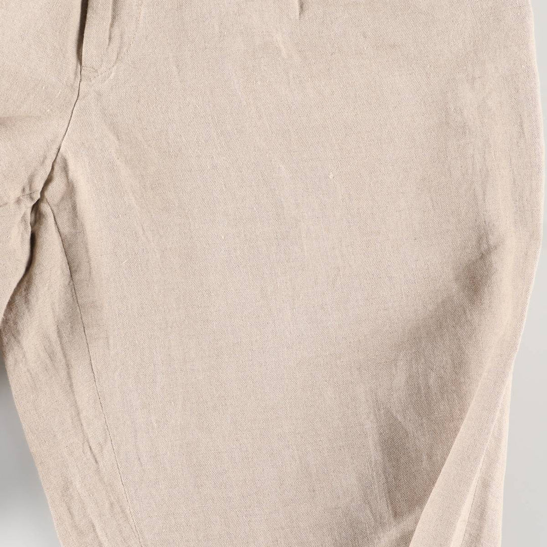 Brooks Brothers Two-pleat linen pants, made in the USA, women's size L (w28) linen Beige type Vintage Second Hand